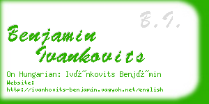 benjamin ivankovits business card